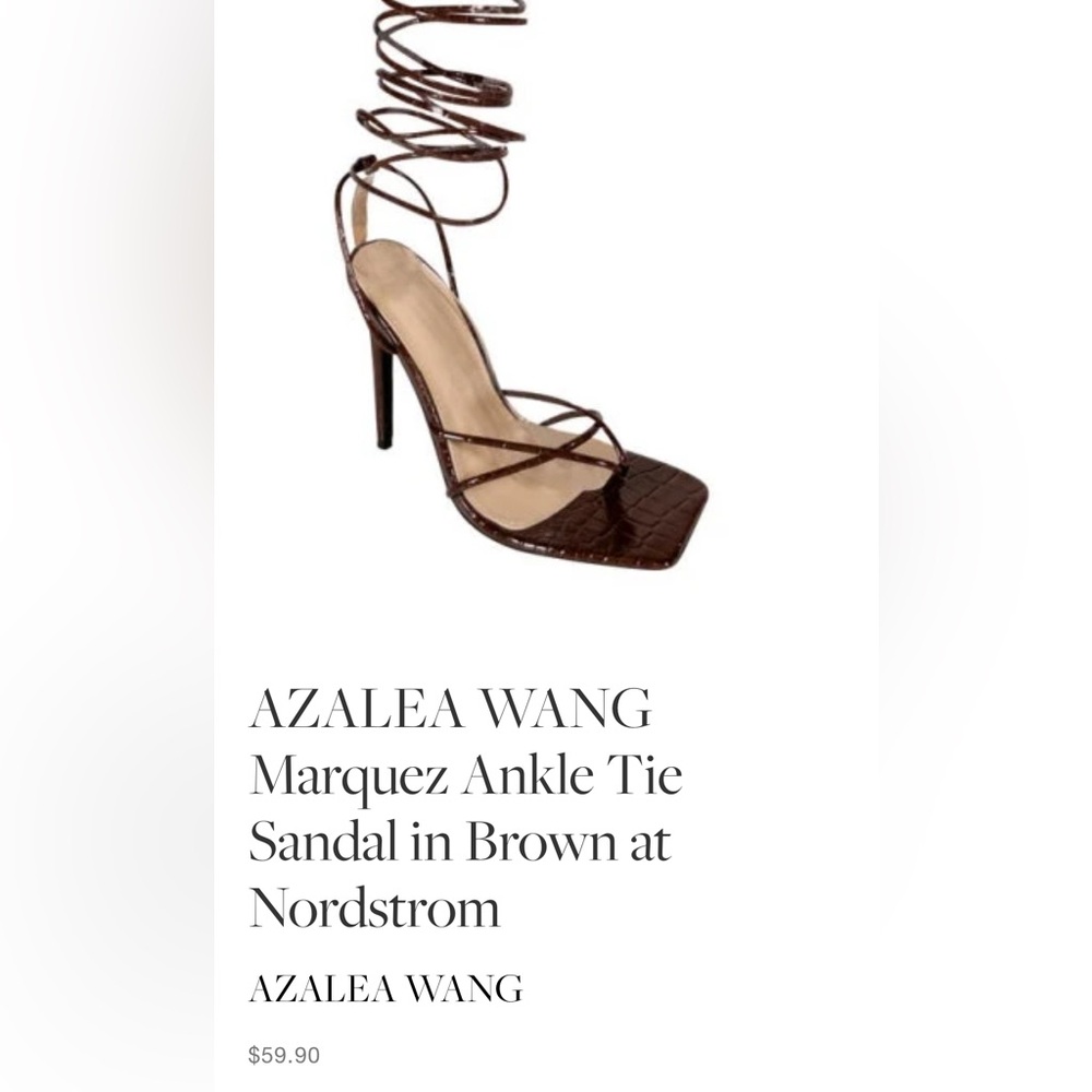Azalea Wang Brown Ankle Tie Sandals